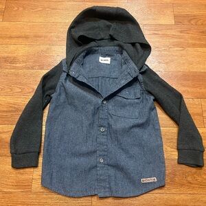 Hudson Boys Casual Hooded Button Down Shirt Size 3t